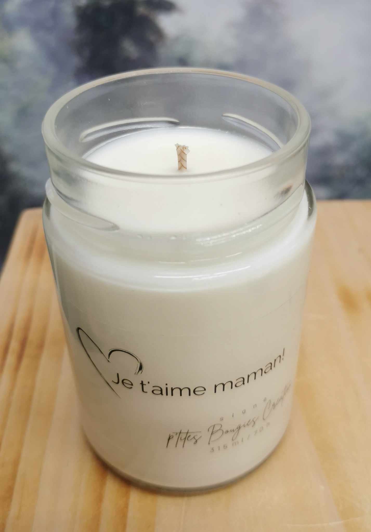 Chandelle de soya - Je t'aime maman - P'tites Bougies Création - 315ml
