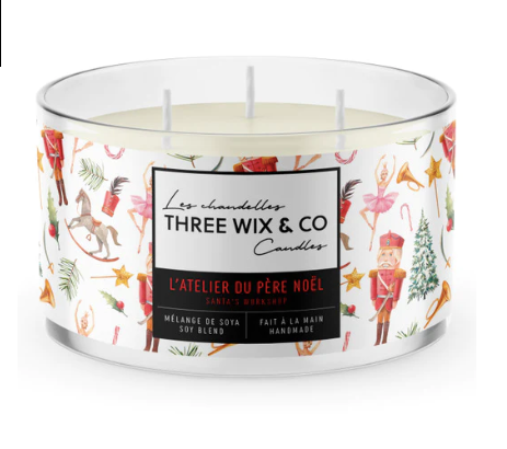 Chandelle de soya - Atelier du Père Noël - Three Wix & Co