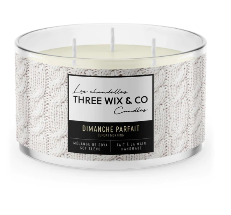Chandelle de soya - Dimanche Parfait - Three Wix & Co