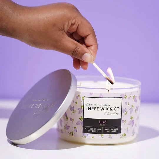Chandelle de soya - Lilas - Three Wix & Co