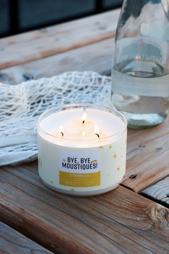 Chandelle de soja  3 mèches - Bye Bye Moustiques - Three Wix & Co
