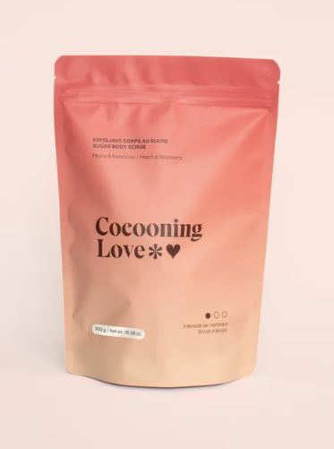 Exfoliant corps au sucre - Pêche & Framboise - 300g - Cocooning Love
