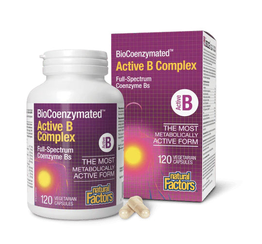 Complexe B Actif BioCoenzymé à Spectre Complet - Natural Factors - 60 ou 120 capsules