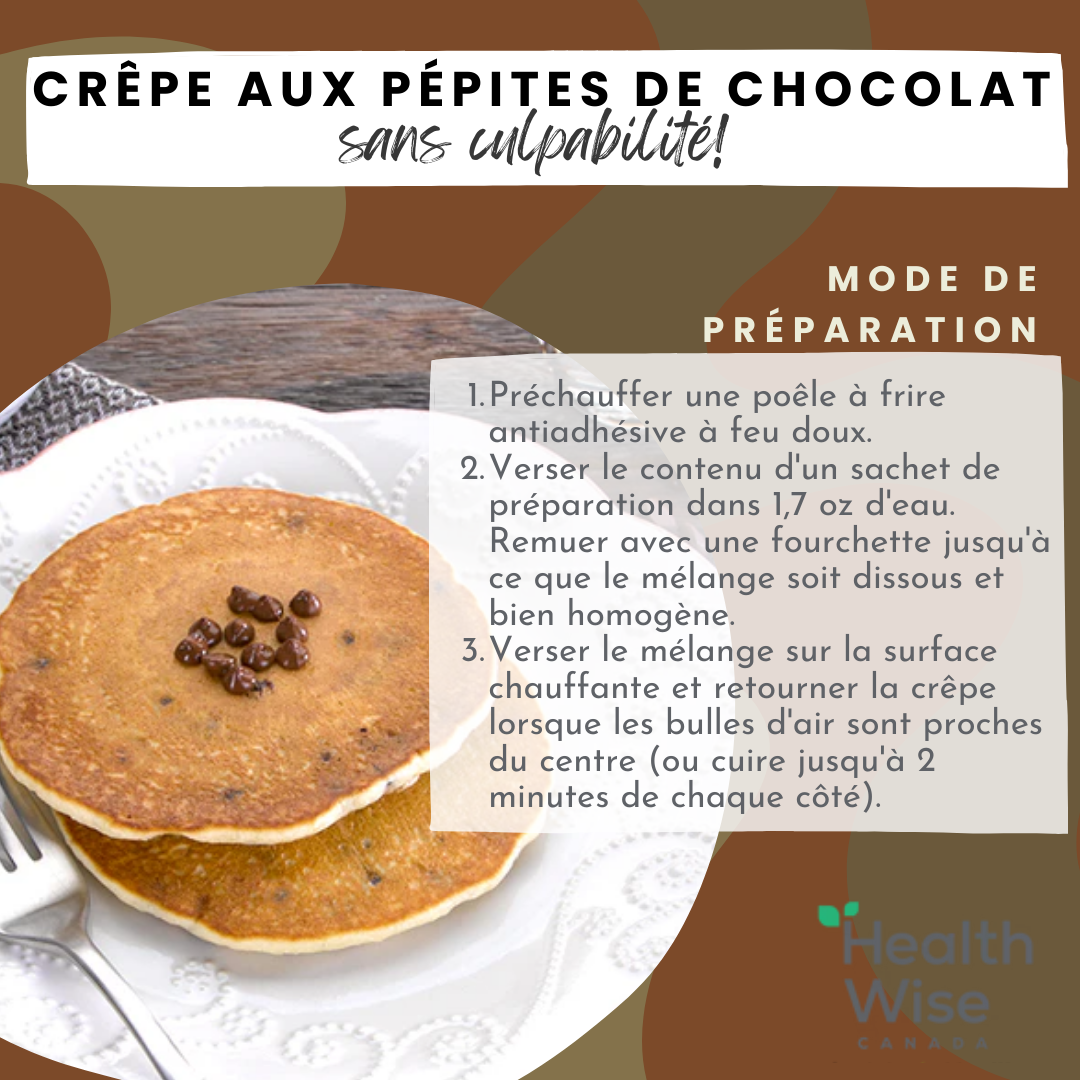 Crêpes protéinées aux pépites de chocolat - Health Wise