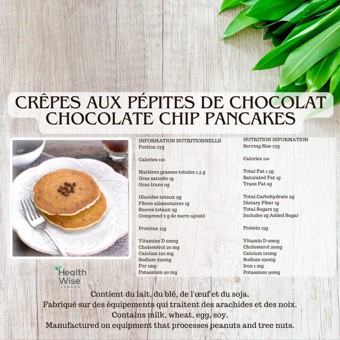Crêpes protéinées aux pépites de chocolat - Health Wise