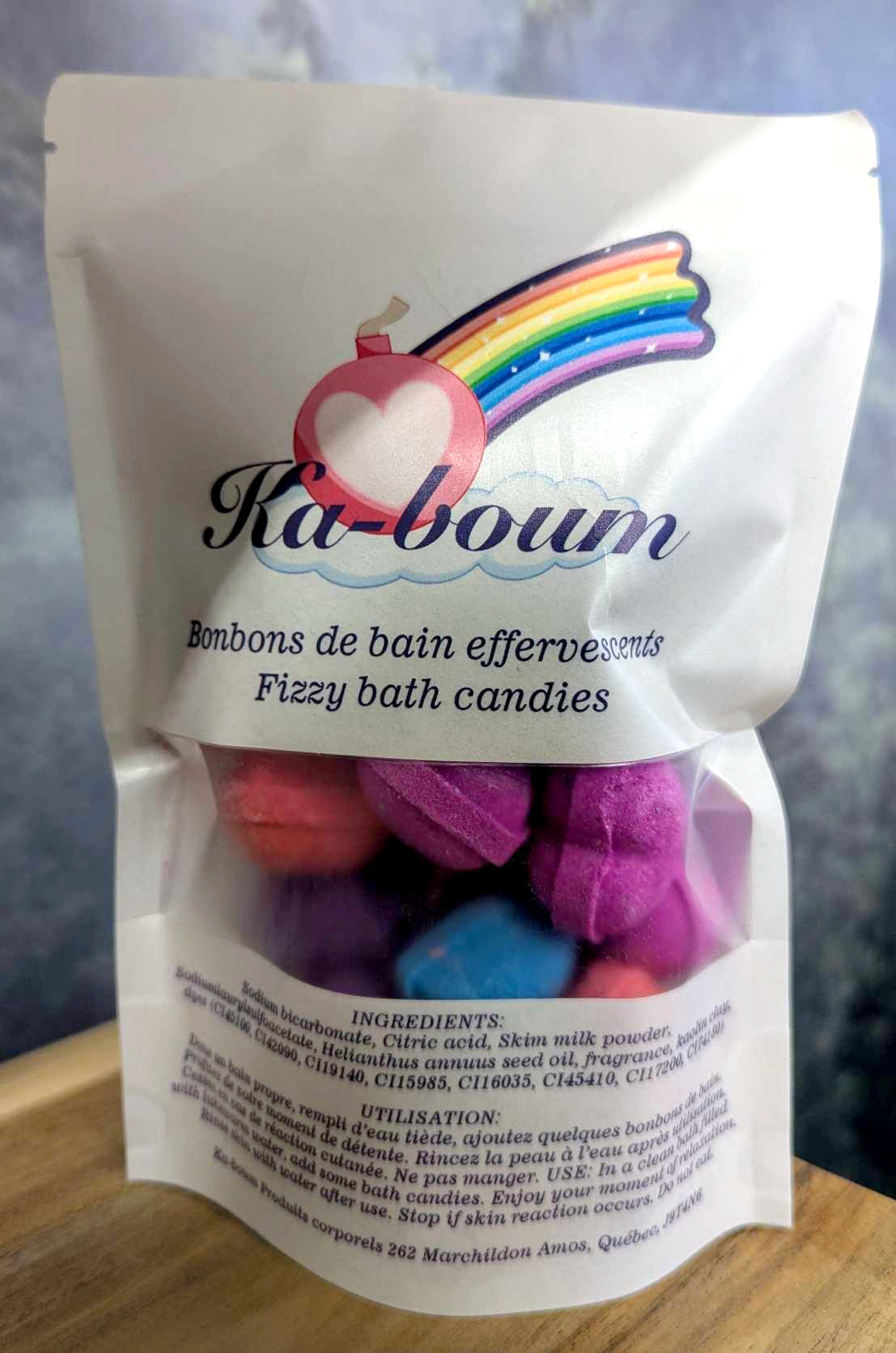 Cubes de bain effervescents (Coeurs) - Pêche