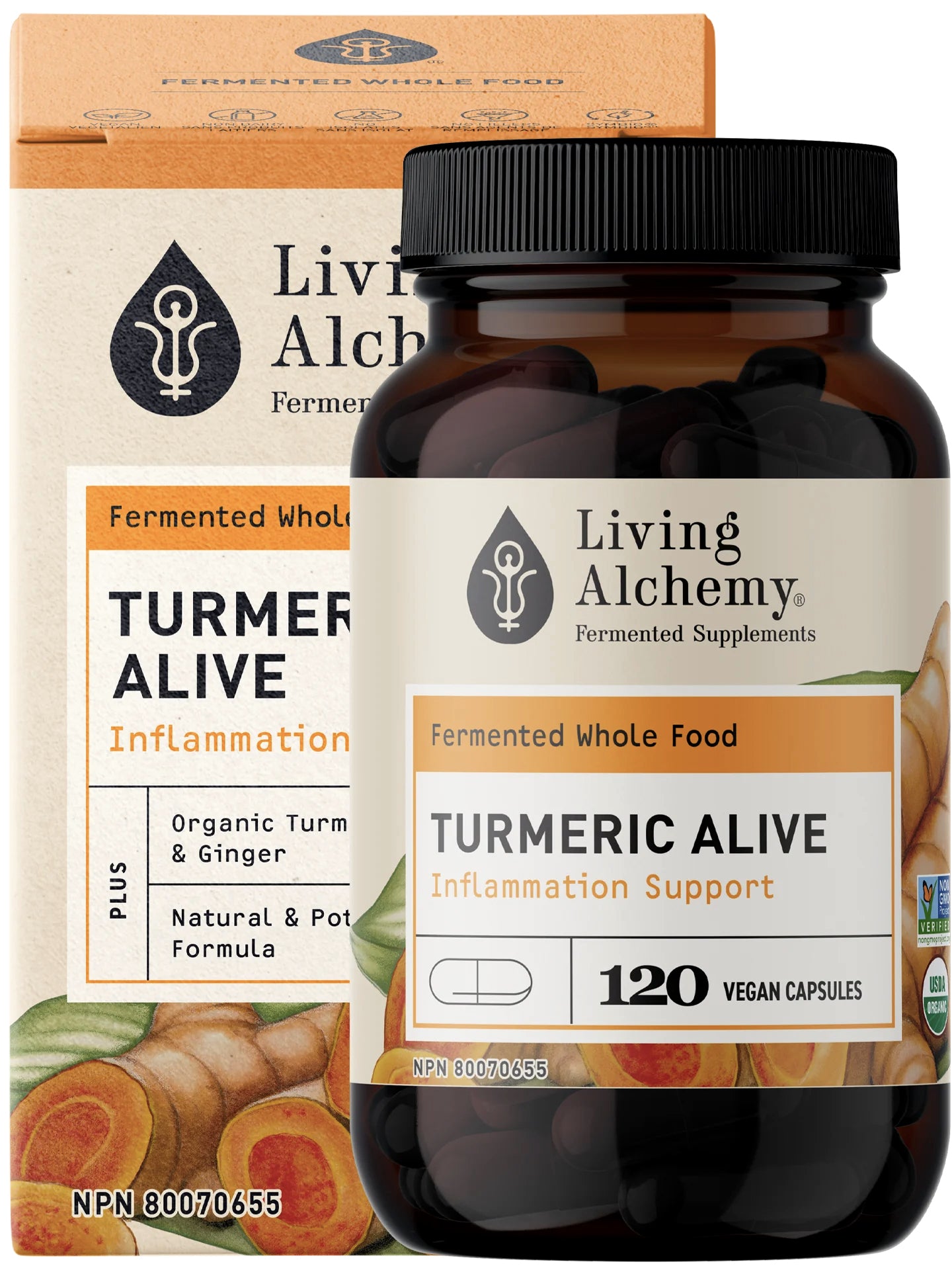 Curcuma fermenté - Living Alchemy - 60 capsules ou 120 capsules