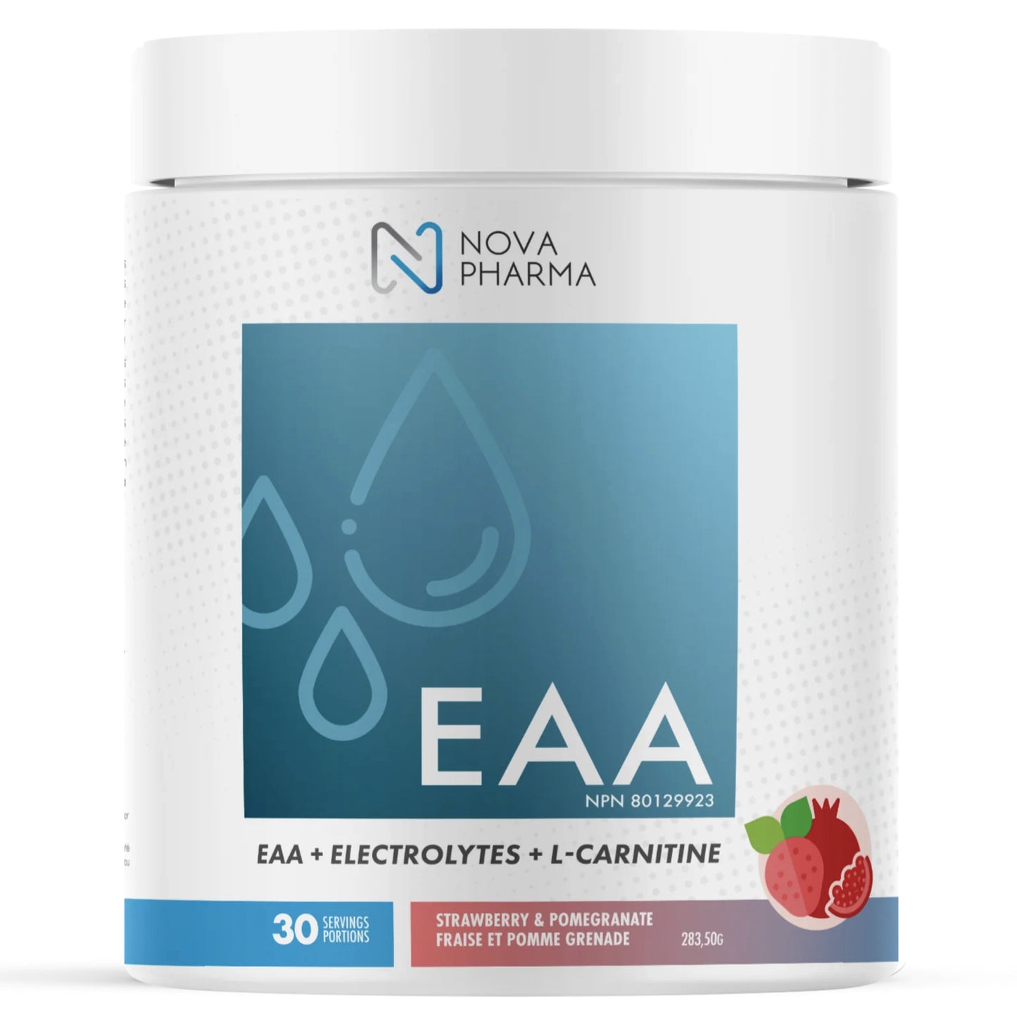 EAA (Acides aminés essentiels) + Electrolytes + L-Carnitine - Nova Pharma - Plusieurs saveurs - 285g (30 portions)
