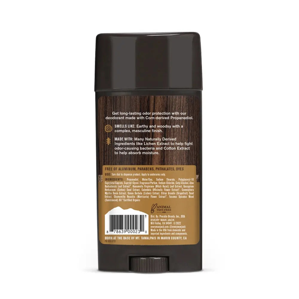 Déodorant naturel pour hommes - Sans aluminium - Bois de Santal (Sandalwood) - Every Man Jack - 85g