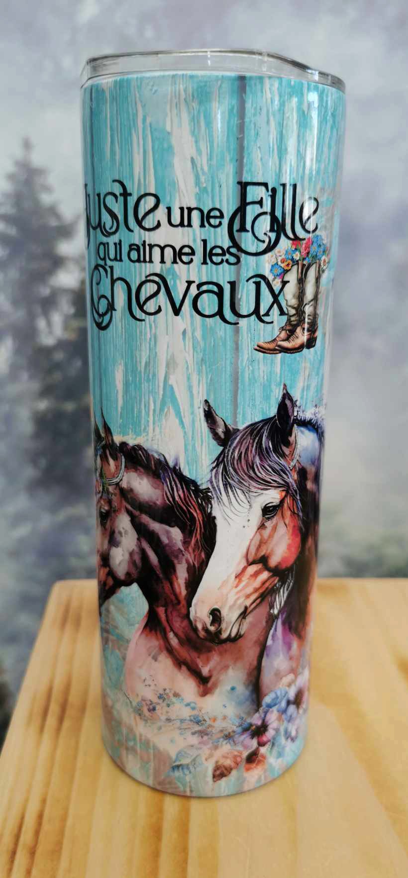 Gourde isotherme 20 Oz. - Juste une fille qui aime les chevaux