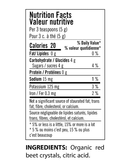 Cristaux de betterave rouge - Flora - 200g