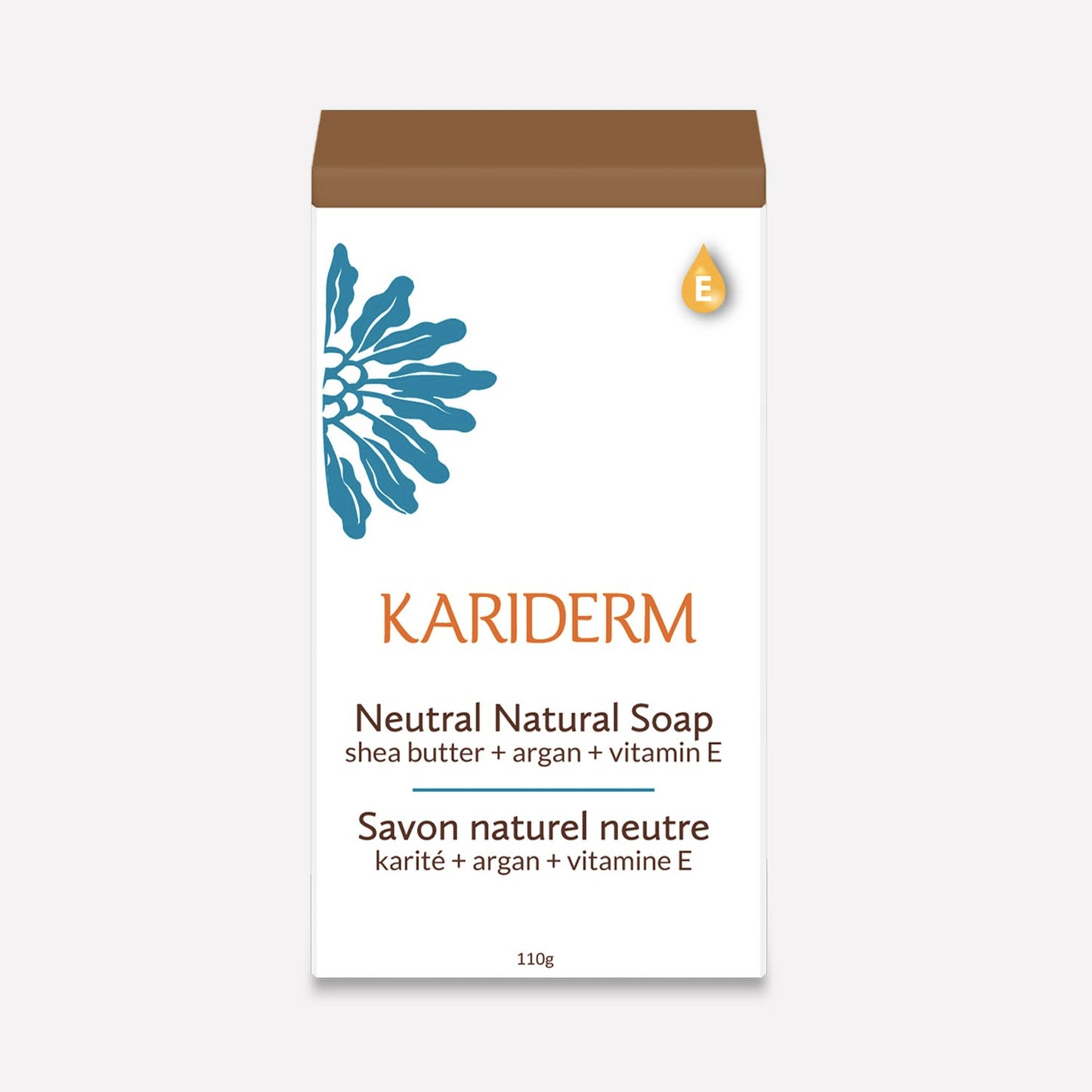 Savon naturel neutre karité + argan + vitamine E - Kariderm - 110g