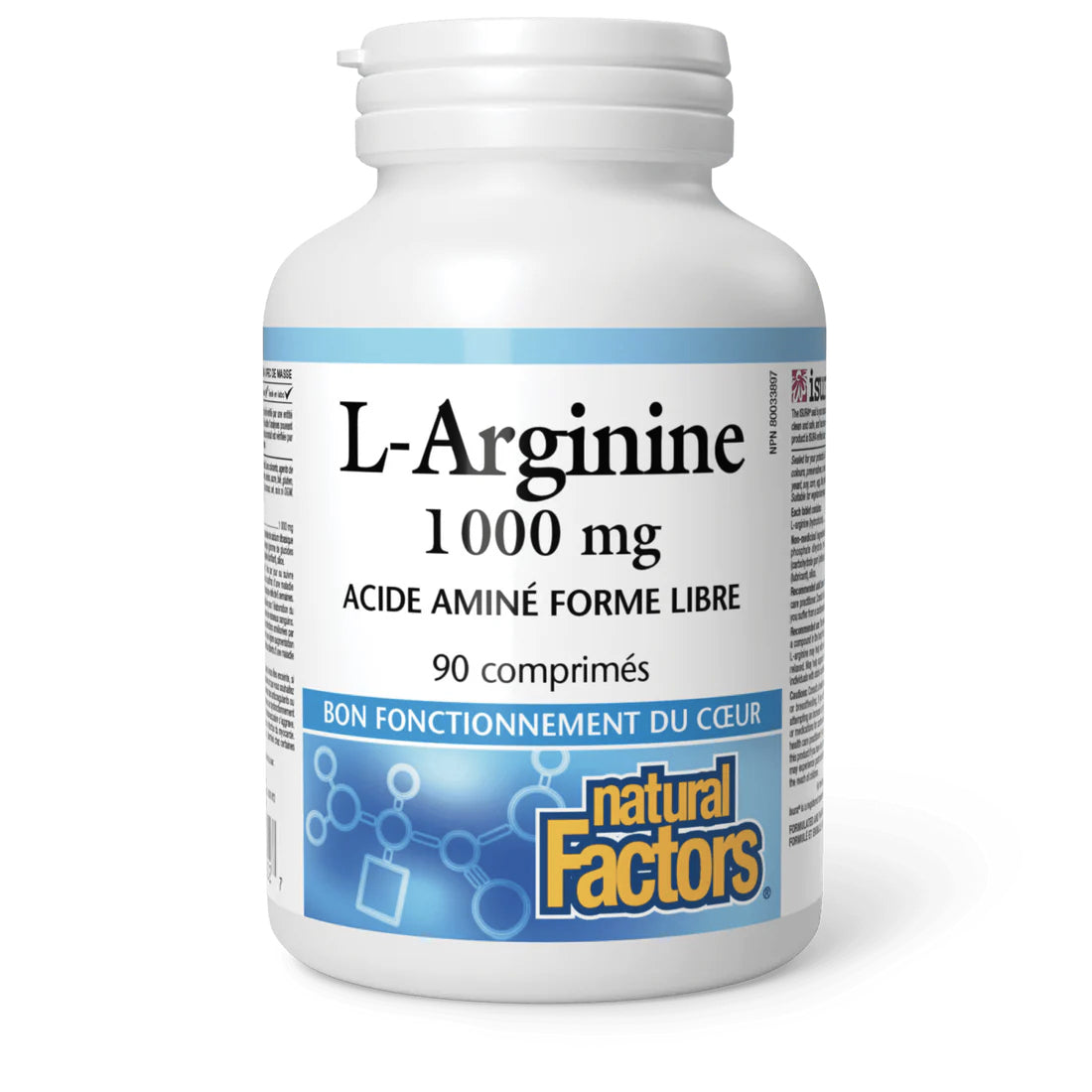 L-Arginine - 1000mg - Natural Factors - 90 comprimés