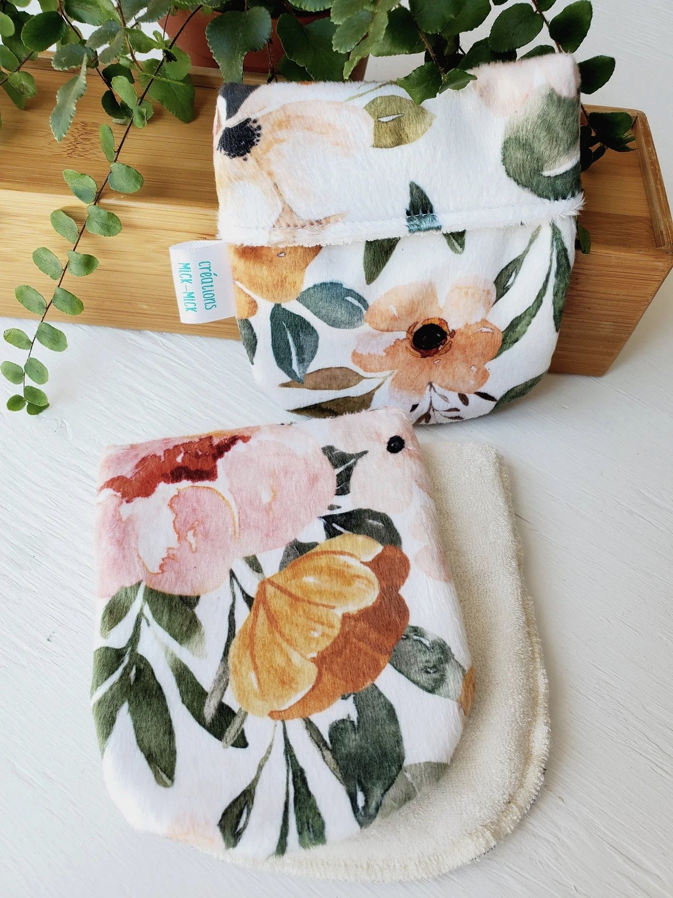 Mitaine de bain - Florale vintage