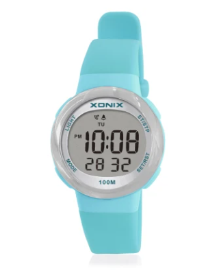 Montre Xonix turquoise numérique pour femmes ou enfants