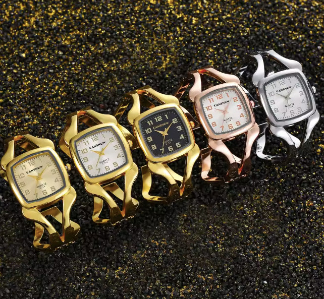 Montre bracelet carrée argent pour femmes - Cansnow