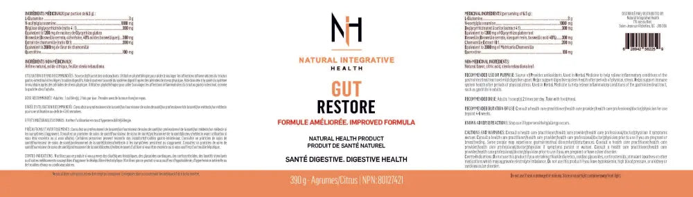 Gut Restore 2.0 - Santé digestive - NIH - 390g - Punch aux fruits