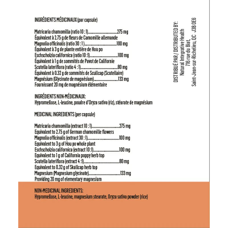 Herbal Night - Support au sommeil - NIH - 90 capsules