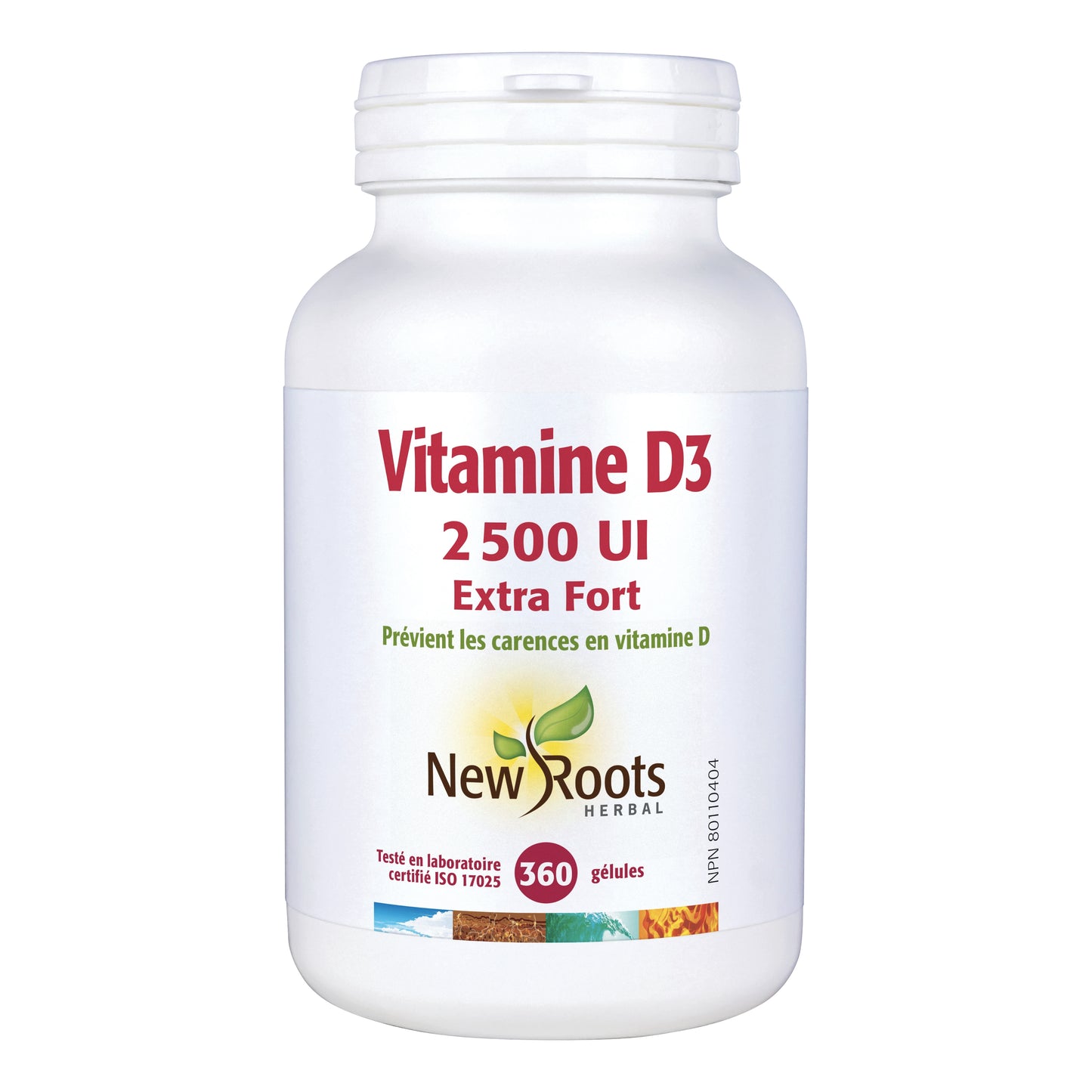 Vitamine D3 2500 UI Extra Fort - New Roots - 360 gélules