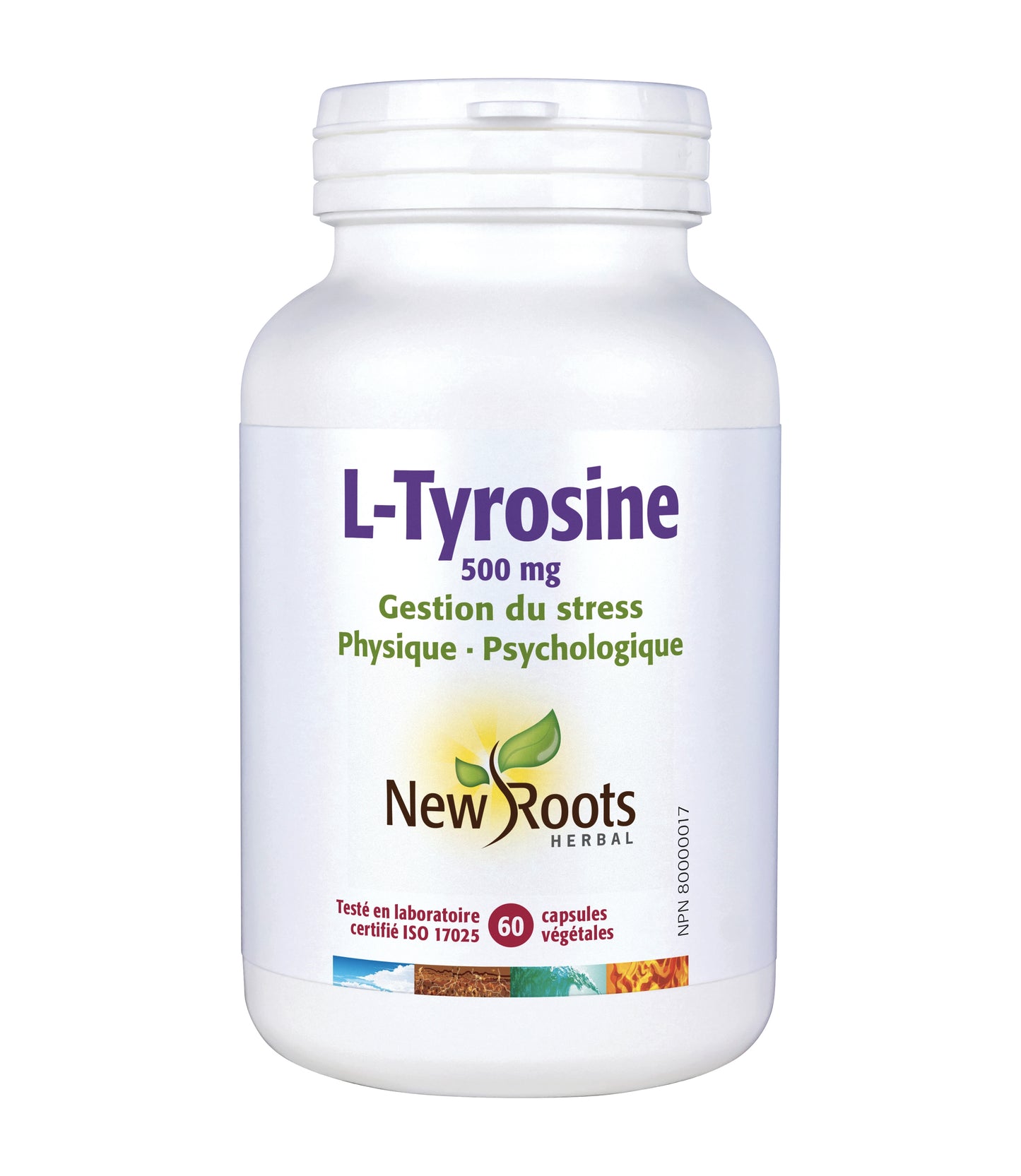 L-Tyrosine 500mg - Gestion du stress - New Roots - 60 capsules