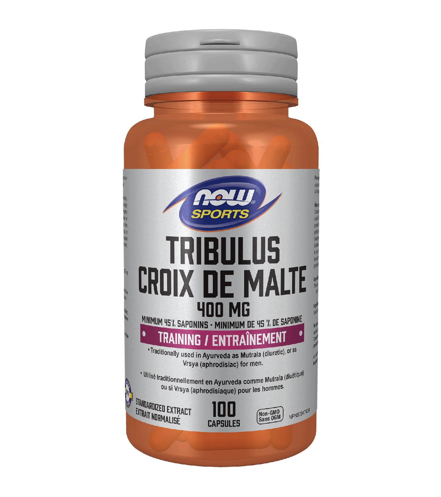 Tribulus Terrestris Croix de Malte 400mg - Now Sports - 100 capsules