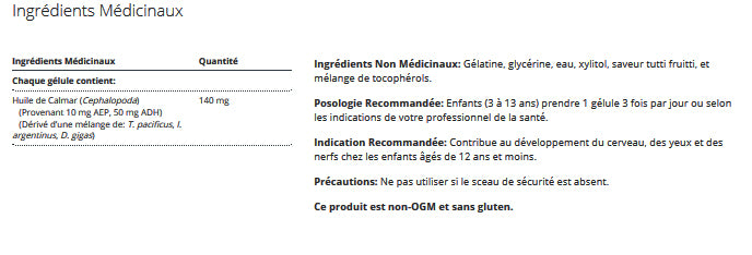 Metakids DHA (Omega-3) - Metagenics - 120 gélules croquables