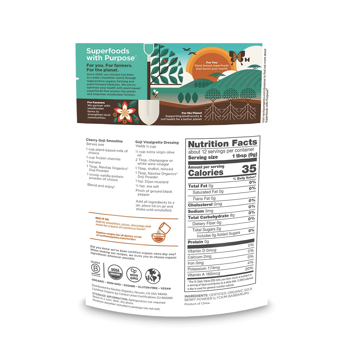 Poudre de Baies de Goji Biologique - Navitas Organics - 113g