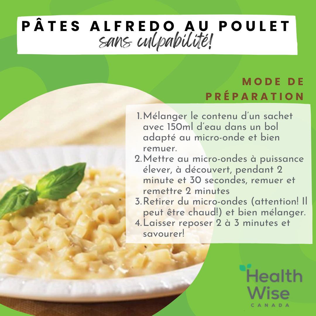 Pâtes Alfredo au poulet (protéinées) - Health Wise