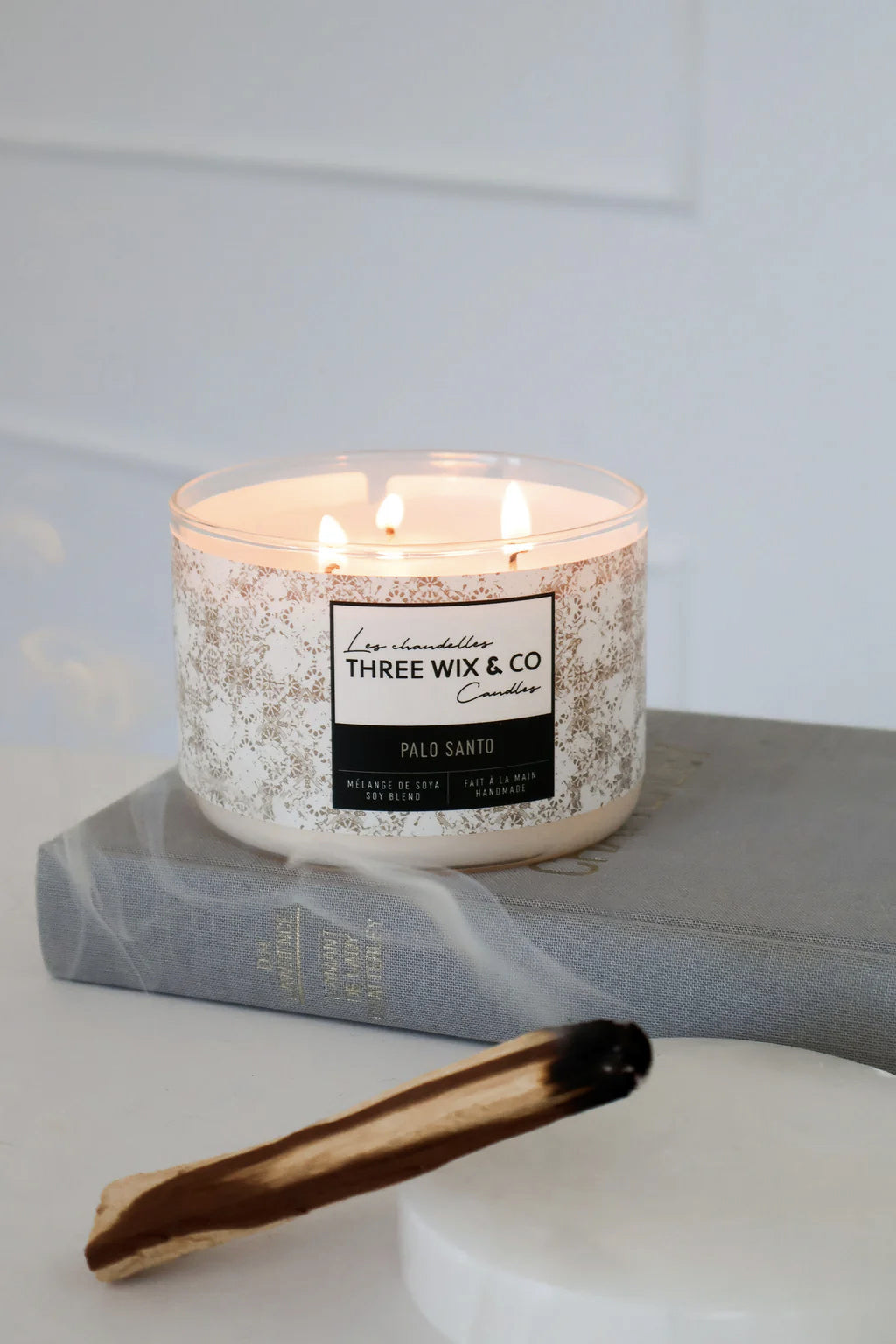 Chandelle de soya 3 mèches - Palo Santo - Three WIx & Co candles