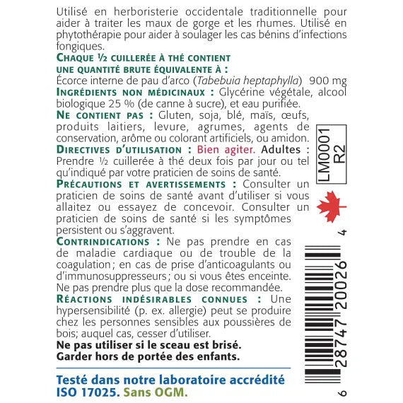 Pau d'Arco - Immunité - Anti-fongique - New Roots - 95ml (extrait liquide)