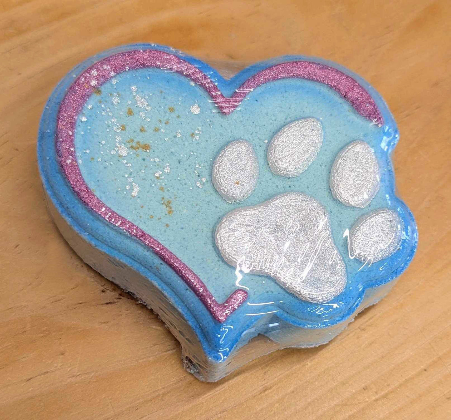 Bombe de bain effervescente - Coeur + empreinte animaux