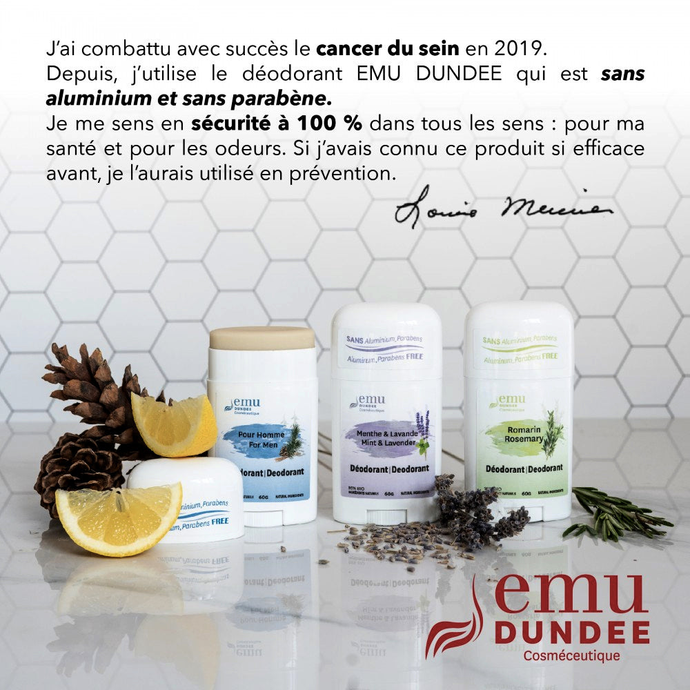 Déodorant naturel pour femmes - Romarin et orange - Emu Dundee - 75g