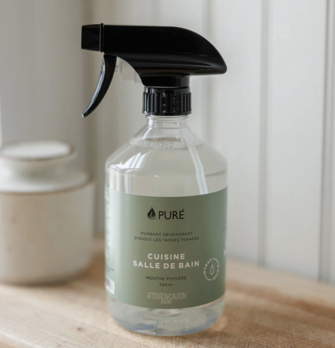 Nettoyant Cuisine et Salle de Bain - Puissant dégraissant, nettoie les taches tenaces - Pure - 500ml