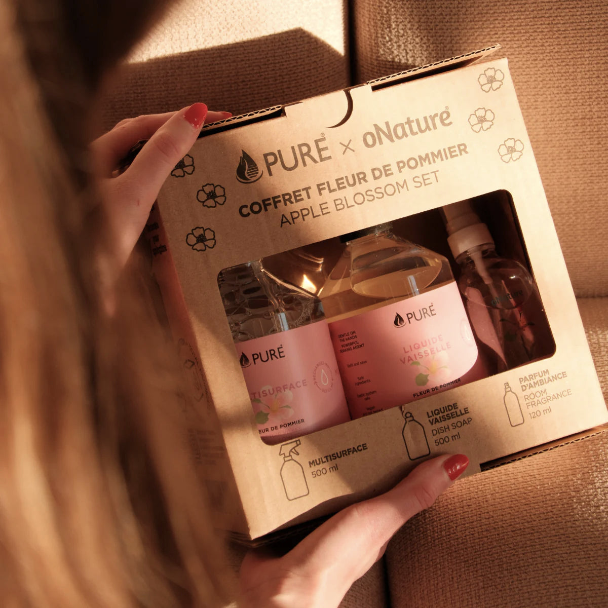 Coffret Fleur de Pommier - Édition Limitée - Multisurface 500ml + Liquide à Vaisselle 500ml + Parfum d'ambiance 120ml - Pure