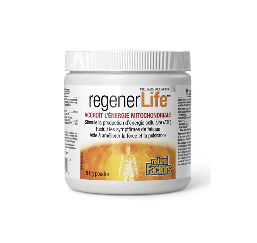 Regenerlife - Accroît l'énergie mitochondriale - Natural Factors - 81g poudre