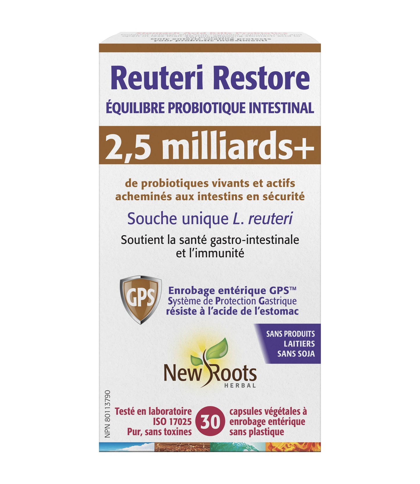 Reuteri Restore 2,5 milliards - Probiotiques - New Roots - 30 capsules