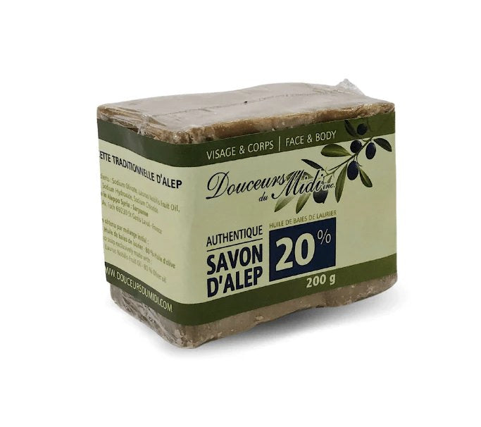 Savon d'Alep à 20 % d'huile de laurier - Douceurs du Midi - 200g