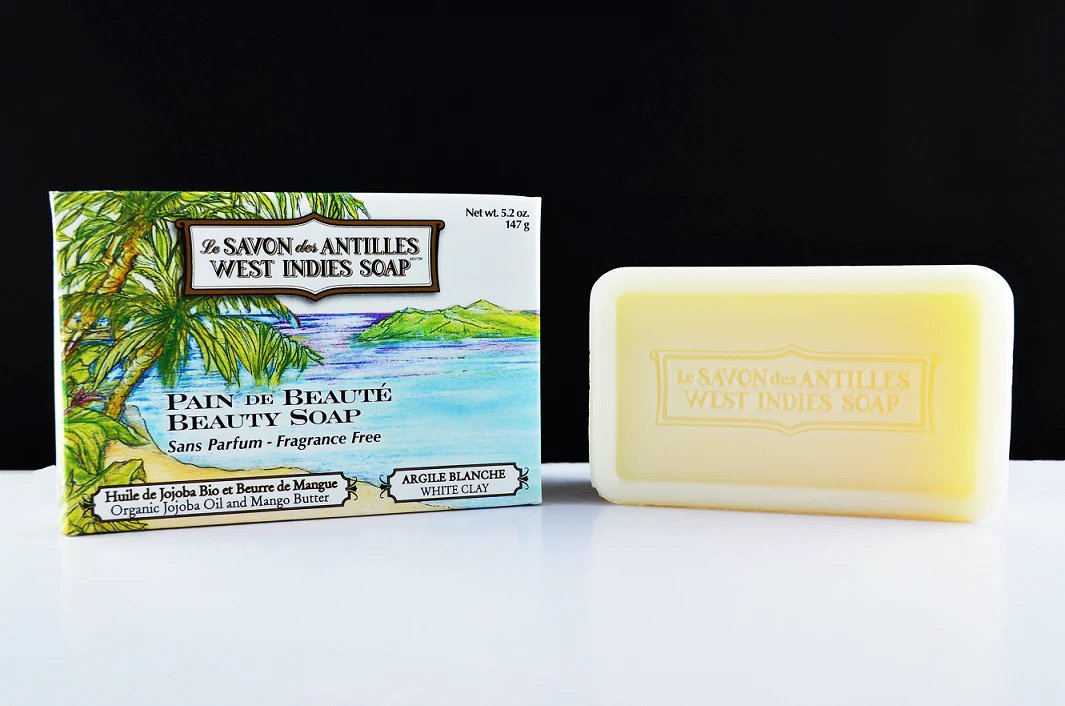 Savon des Antilles - Argile blanche - Sans parfum - hypoallergène -147g
