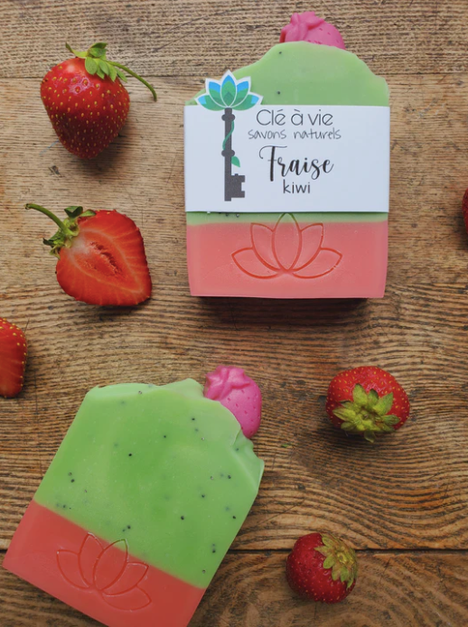 Savon naturel - Fraise Kiwi - Clé à vie