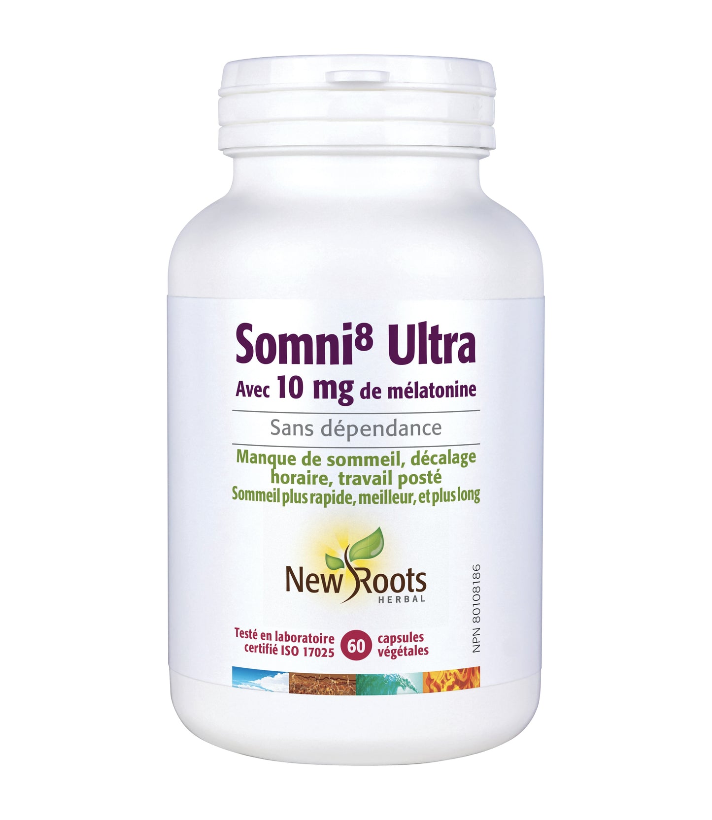 Somni 8 Ultra - avec 10mg de mélatonine - New Roots - 60 capsules