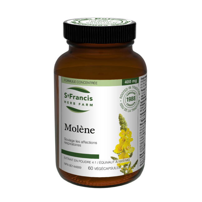 Molène - Soulage les affections respiratoires - St-Francis Herb Farm - 60 capsules + 12 bonus (72 capsules)