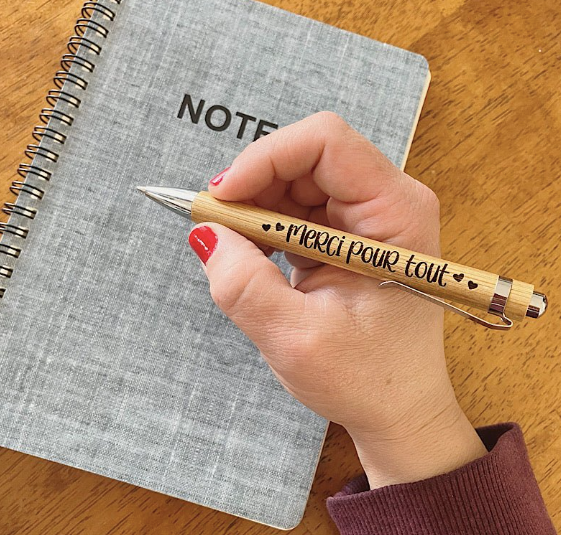 Stylo en bois - Merci pour tout!