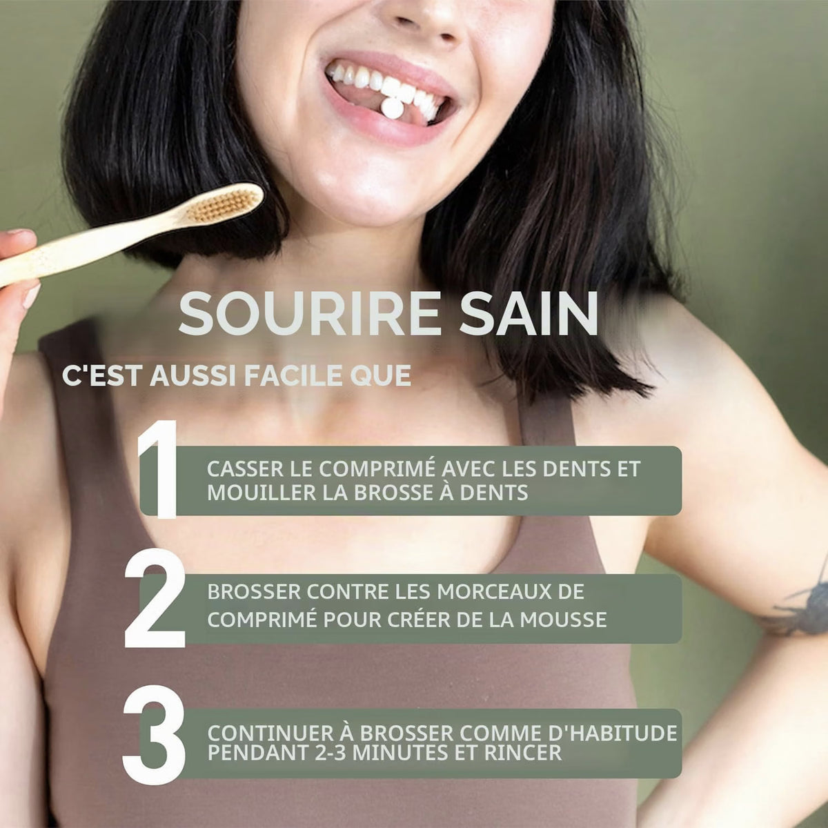 Dentifrice en pastilles Tanitabs - avec xylitol et hydroxyapatite - Saveur de Fraise - idéal pour enfants - Tanit - Paquet de recharge de 124 pastilles