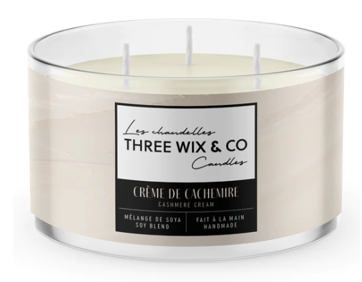 Chandelle de soja - Crème de cachemire - Three Wix & Co