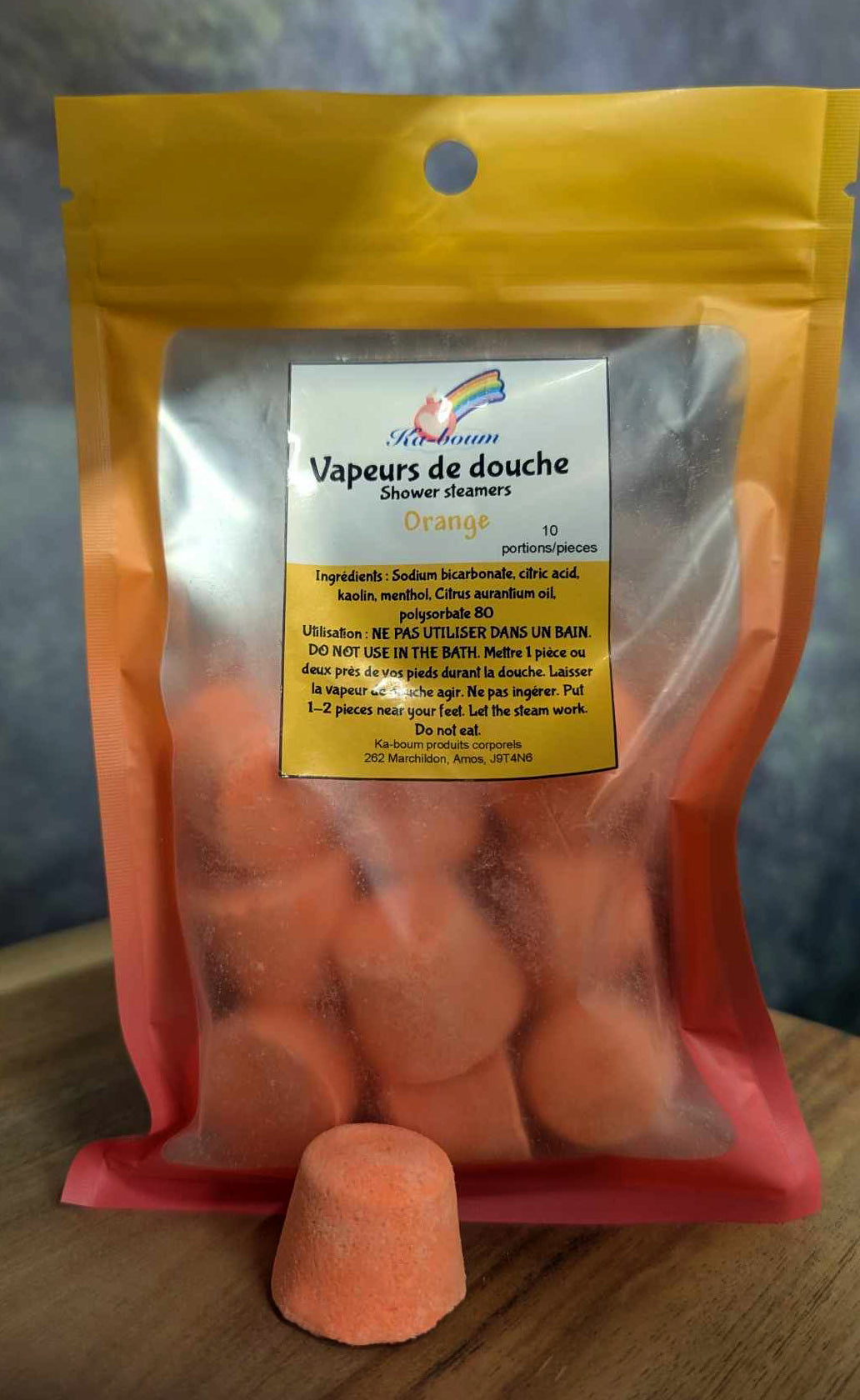 Vapeurs de douche - Orange Vivifiante - Paquet de 10