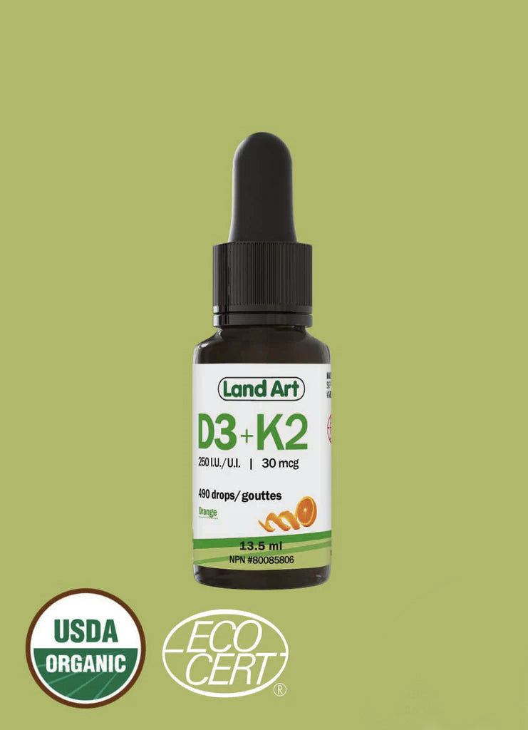 Vitamine D3+K2 Biologique - Land Art- 13,5ml