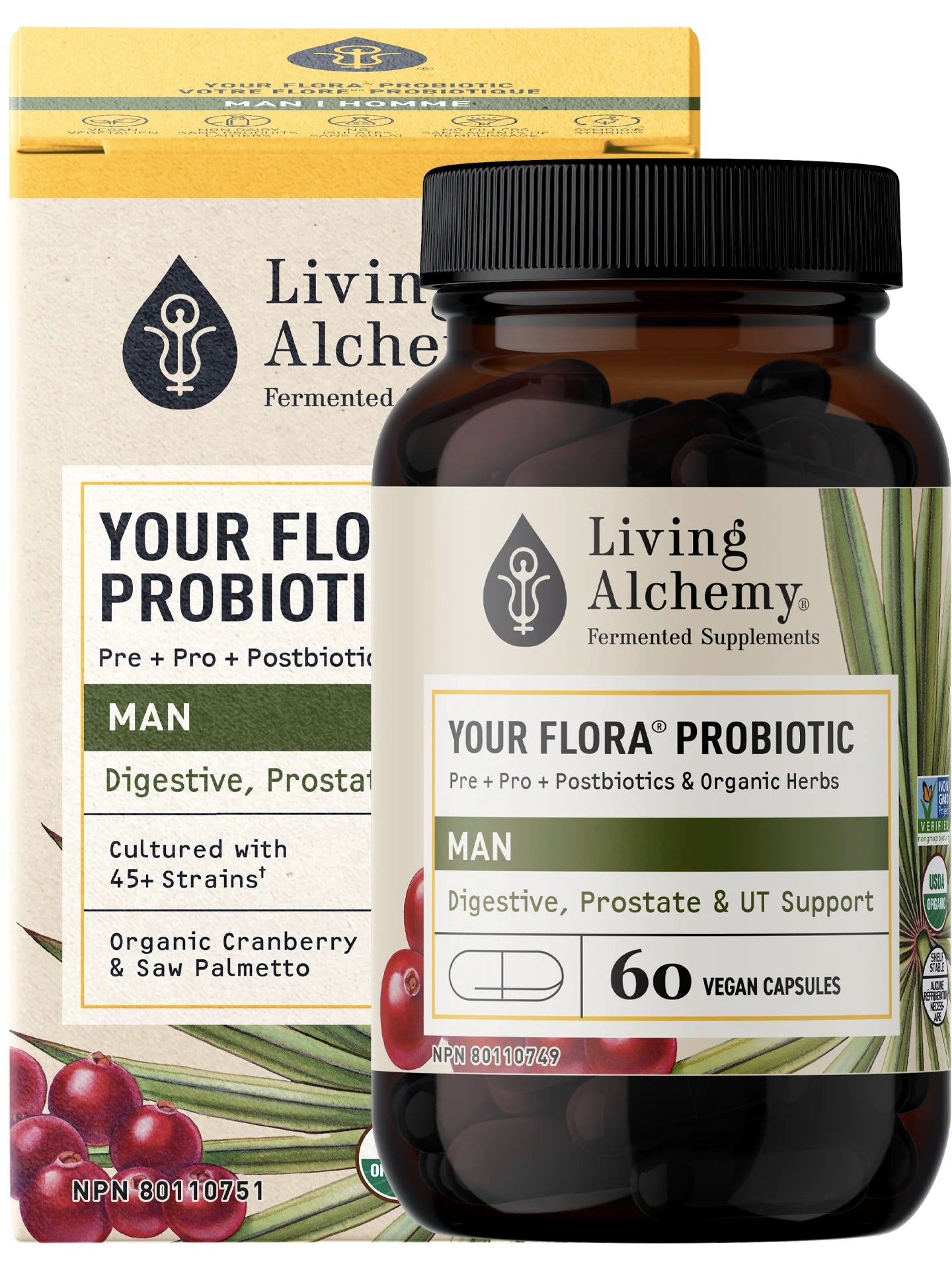 Votre flore probiotique pour Homme - Living Alchemy - 60 capsules