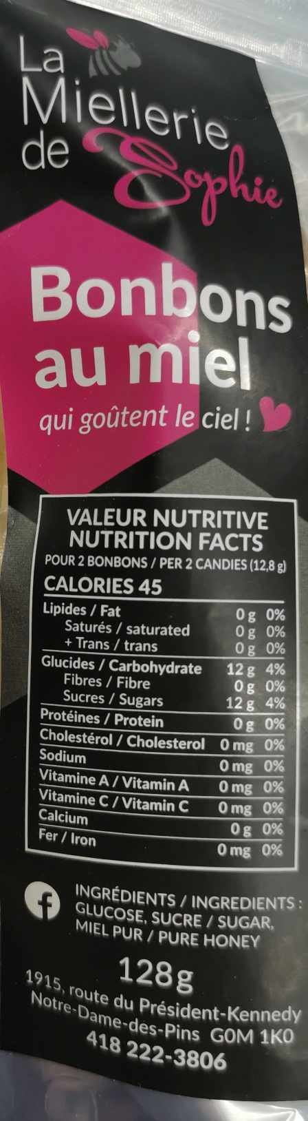 Bonbons au miel - Miellerie de Sophie - 128g
