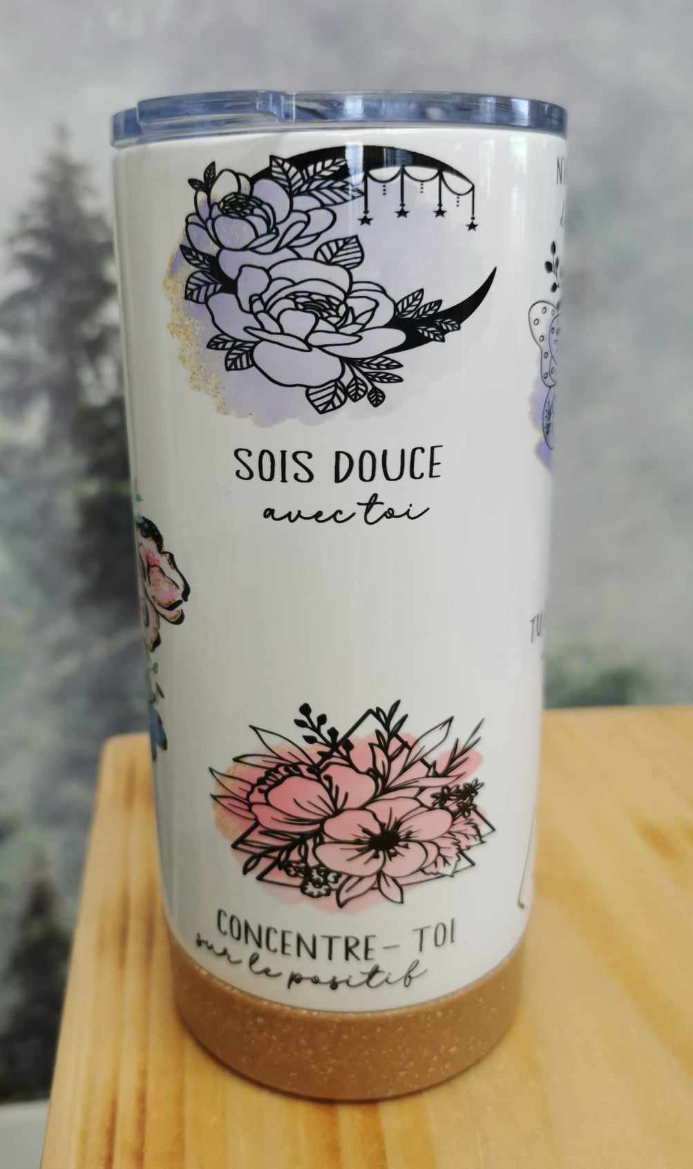 Gourde isotherme 16 Oz. - Rappelle-toi que tu es une femme courageuse