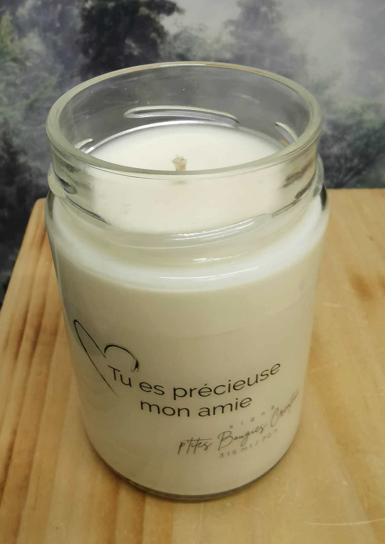 Chandelle de soya - Tu es précieuse mon amie - P'tites Bougies Création